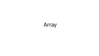 Array Introduction