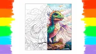 How to Color Dinosaur丨 Coloring Page 🎨🦕
