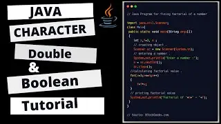 JAVA TUTORIAL : HOW TO CREATE AND USE CHARACTER DOUBLE AND BOOLEAN VARIABLE (DUMMY AI MACHINE)