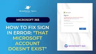 How to FIX sign in error: 