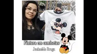 Pintura em camisetas- Michey pintado na camiseta