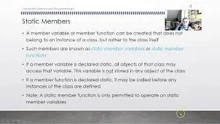 Classes   Static Members