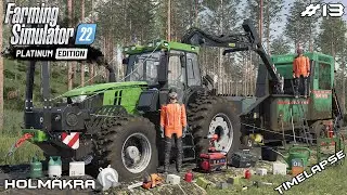 TRANSPORTING JENZ WOOD CHIPPER TROUGH MUD | Forestry ON Holmakra | Farming Simulator 22 | Episode 13