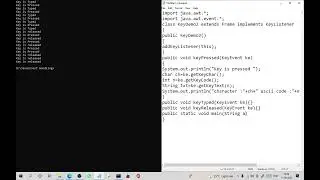 Java Program to display entered key's Character, its ASCII code, and text using Key Event | BCS SEM3