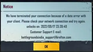 We Have Terminated Your Connection Because Of a Data Error With your Clint | Bgmi | Pubg Mobile