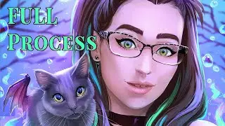 How I painted my self portrait - full process time lapse #art #photoshop #painting #character