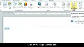 Microsoft Office Word PC: Inserting a Page Number