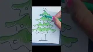 Christmas Tree Drawing | #easy #christmastree #shorts
