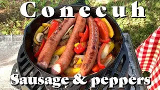 Peppers & Sausage Dog on the Lodge Kick Off Grill #Lodgekickoffgrill