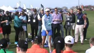 Lexi Thompson hitting some balls for the kids