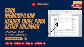 Cara menampilkan header tabel di setiap halaman #microsoftword