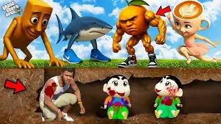 FRANKLIN SHINCHAN PLAY DEADLY HIDE & SEEK WITH TUNG TUNG SAHUR in GTA 5 | SHINCHAN GTA 5 VIDEO
