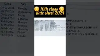 10th class date sheet 2024, 10th class date sheet 2024 sargodha board