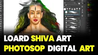 How to Draw Loard Shiva in  Photoshop Drawing | Digital Drawing