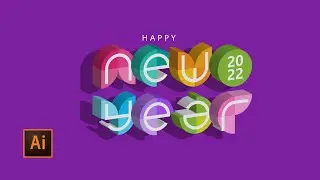 How to create New Year greeting 3D Typography with Adobe Illustrator