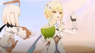 Go To Fontaine : Lumine and Paimon In Desert (Blender/Genshin Impact Animation)