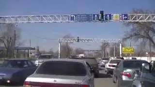 Тараз (Джамбул) Въезд в город через восточные ворота\Трудовая\Сатпаева\50 Лет Октября до Ташкентской