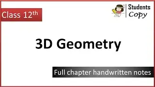 3D geometry || class 12 || Handwritten notes || Students copy ||