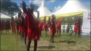 Isinya boys performing Maasai traditional song (emowuo emuny).During Jeremiah Risa books fundraising
