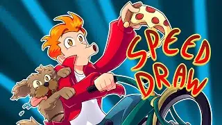 Philip J. Fry - Futurama Speed Draw Timelapse - Adult Swim Collab