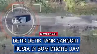 Russian tank attacked by American unmanned aerial vehicle
