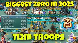 Lords Mobile - Biggest zero in 2025. 112m Troops war gear. Rally party trap zeroed at K1015