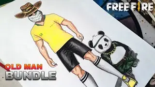 OLD MAN BUNDLE DRAWING || FREEFIRE DRAWING || KAKU ARTS