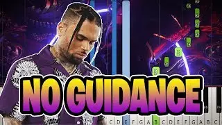 How to play: Chris Brown ft. Drake - No Guidance (Piano Tutorial)