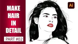 Vector art hair detail in Adobe Illustration | Step by step | Part 02