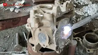 aluminum weld brazing cylinderhead Honda vario #aluminumwelding