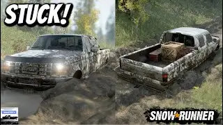 SnowRunner: Crew Cab OBS F350 GOT BURRIED IN MUD! (CONSOLE MOD)