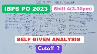 IBPS PO PRE 2023 30th SEPT,3:30PM  SELF GIVEN ANALYSIS ✨