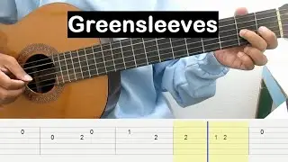 Greensleeves Guitar Tutorial TAB Guitar Lessons for Beginners