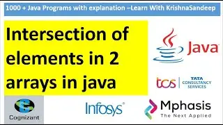 Write a java program to find intersection of elements in two arrays in java