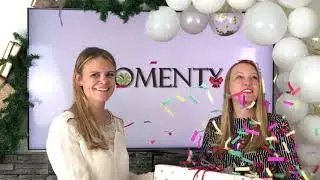 Geschenkübergabe mit Konfetti