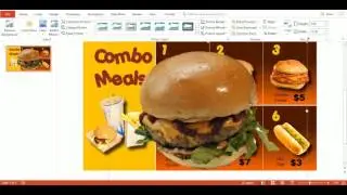 Use PowerPoint templates to create a digital menu board