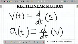 Rectilinear motion | Application of Differentiation 