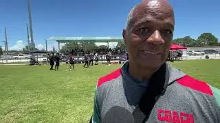 WWSB-TV WEEKEND ANCHOR JAMES HILL - BUC 20 FOOTBALL CAMP EXCLUSIVE INTRVIEW DONNIE ELDER NFL 6-17-23