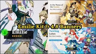 Genshin 4.8 Banners: Emilie Details & Release date, Navia & Nilou rerun Banners