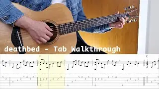 deathbed - Powfu ft. beabadoobee // Fingerstyle Tab Walkthrough