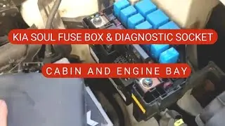 Kia Soul Cabin Cockpit, Engine Bay Fuse Box and Diagnostic Socket Location || Kia Fuse Box Location