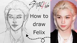 [SKZ] How to Draw Felix Stray Kids step by step using Loomis Method
