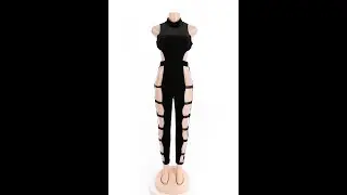Autumn Winter new two colors velvet fabric stretch hollow bandage back zip-up sexy tight 047742