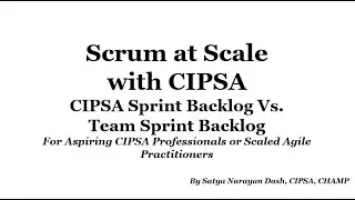 MANAGEMENT YOGI: Scrum at Scale with CIPSA: CIPSA Sprint Backlog Vs. Team Sprint Backlog