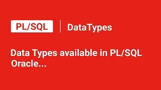 PL/SQL datatypes #plsql #oracle #database