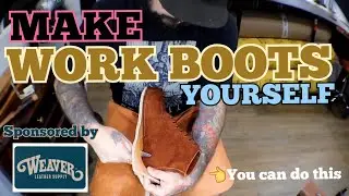 Crafting HANDMADE leather WORK BOOTS with a Twist 🤯 DIY Leathercraft