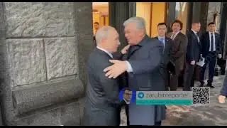 Токаев и Мирзиёев на дне рождение  Путина