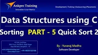 Data Structures using C Part 19 - Sorting | Quick sorting part 2 algorithm and program in c language
