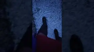 Crossdresser-transvestite. On ice in heels.