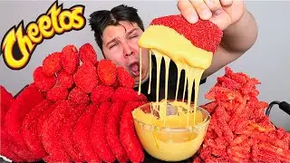CHEESY CHEETOS CHEESE SAUCE with HOT CHEETOS HASH BROWNS & HOT CHEETOS NUGGETS • Mukbang & Recipe